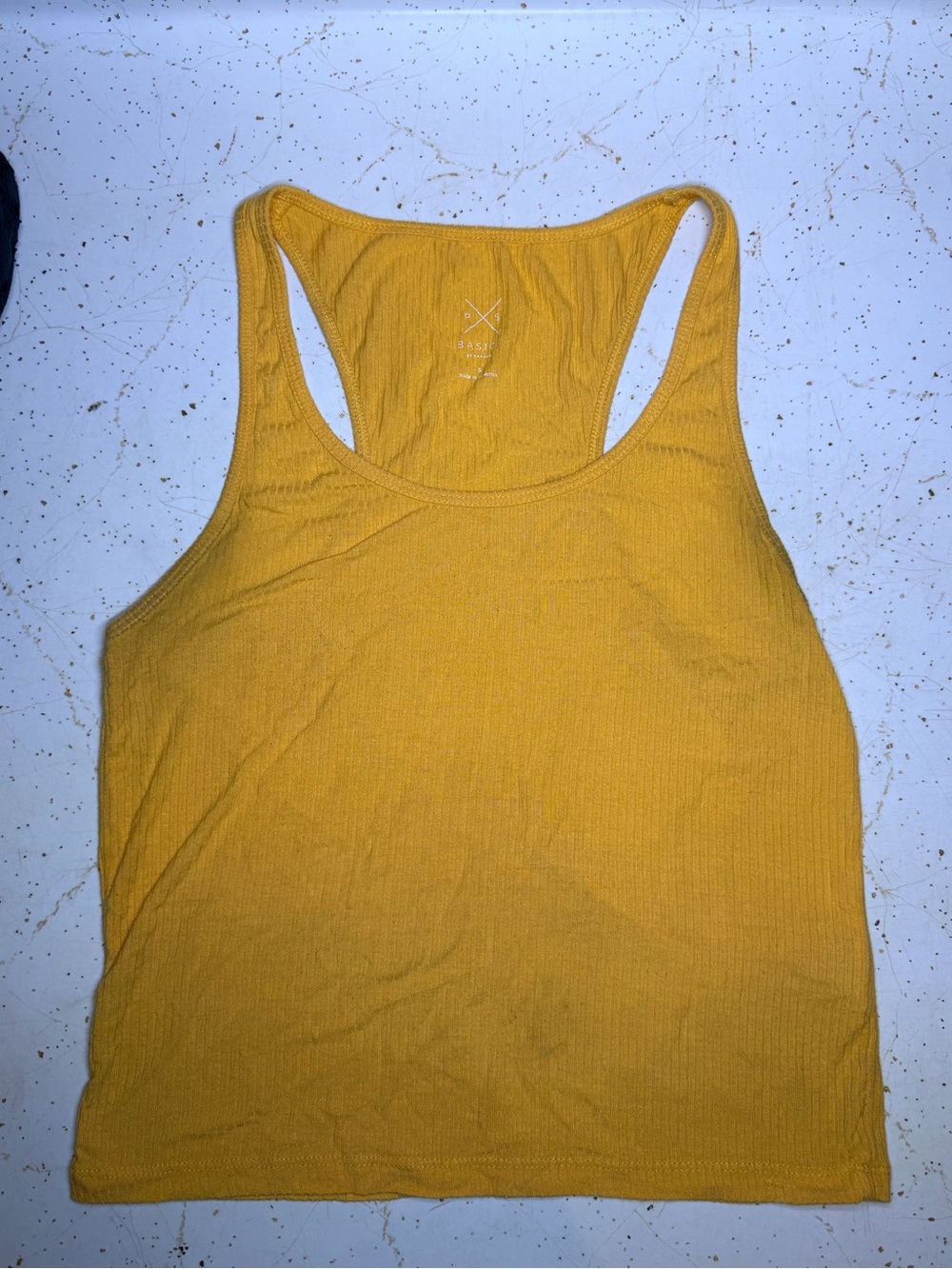 PacSun Ribbed Racerback Tank Top - Mustard Yellow - Picture 2 of 5
